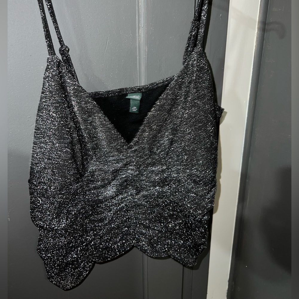 Sparkly Gray Crop Top